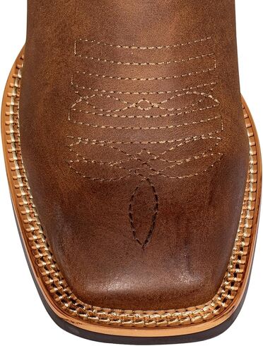 Women's Cowboy Boots Wide Mid Calf Square Toe Two-Tone Pull On Fashion Western Cowgirl Boots in Saudi Arabia