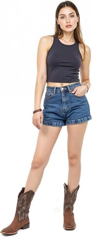 Women's Cowboy Boots Wide Mid Calf Square Toe Two-Tone Pull On Fashion Western Cowgirl Boots in Saudi Arabia