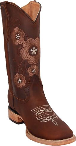 Women’s Leather Western Boot Square Toe Floral Embroidered Womens Cowboy Boots in Saudi Arabia
