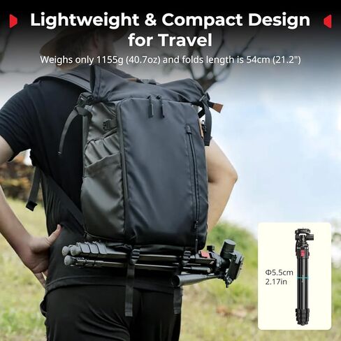 SmallRig Aluminum Camera Tripod Stand AP-30, 67.7" Travel Tripod with Phone Clip & Carry Bag, Portable Tripods with Quick-Flip Lock Legs, for Live Streaming and Vlogging, Max Load 11lb in Saudi Arabia