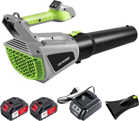 Change MOOER 21V Cordless Leaf Blower, 380CFM Brushless Leaf Blower w/2 4.0Ah Batteries & Fast Charger, Battery Powered Handheld Leaf Blowers for Blowing Leaves, Patio Cleaning, Lawn Care and Dust in Saudi Arabia
