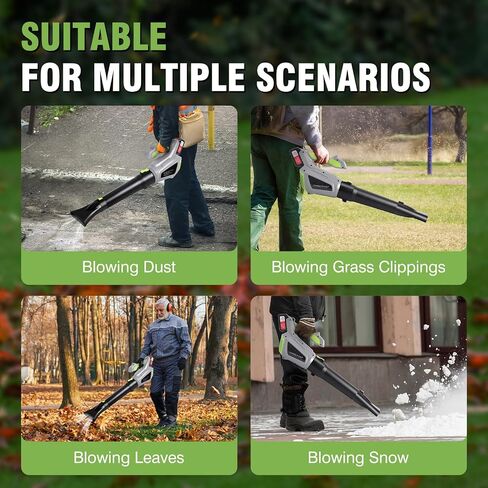Change MOOER 21V Cordless Leaf Blower, 380CFM Brushless Leaf Blower w/2 4.0Ah Batteries & Fast Charger, Battery Powered Handheld Leaf Blowers for Blowing Leaves, Patio Cleaning, Lawn Care and Dust in Saudi Arabia