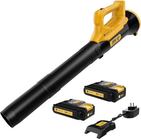 Orientools Leaf Blower Cordless, 20V Powerful Electric Cordless Leaf Blower 2×2.0 Ah Batteries & Charger, Variable Speed Trigger, Portable Lightweight Blowers for Lawn Care, Yard, UL 62133 Certified in Saudi Arabia