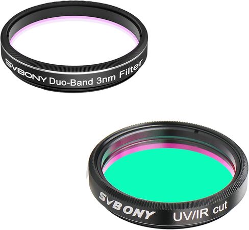 SVBONY 1.25" UV IR Cut Block Filter, Blocks Red Ultraviolet Bundle with SV220 Telescope Filter, H-Alpha OIII 3nm Dual-Band 1.25" Nebula Filter, Telescope Accessories for Deep Sky Astrophotography in Saudi Arabia