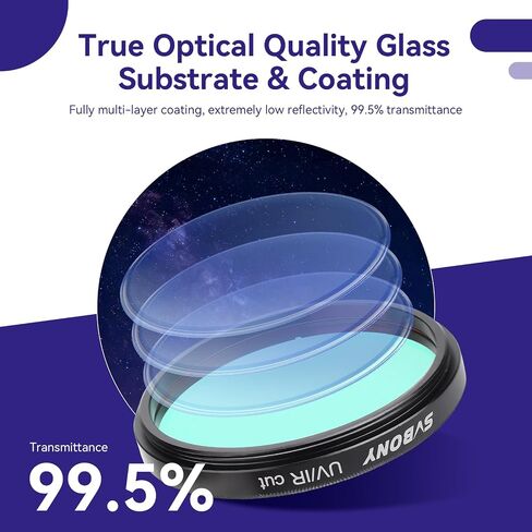 SVBONY SV220 H-Alpha OIII 3nm Dual-Band 2" Nebula Filter Bundle with UV IR Cut Block Filter, Blocks Red Ultraviolet, SV226 Telescope Filters Drawer for Deep Sky Photography in Saudi Arabia