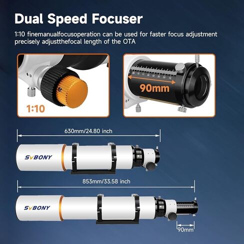 SVBONY SV503 Refractor Telescope, 102mm F7 Extra Low Dispersion Achromatic Refractor OTA&1.25 inches Planetary Filter in Saudi Arabia