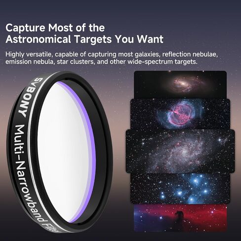 SVBONY SV240 1.25 inch Telescope Filter, Multi-Narrowband Filter Bundle with SV220 H-Alpha OIII 3nm Dual-Band 1.25" Nebula Filter, Telescope Accessories for Deep Sky Astrophotography in Saudi Arabia