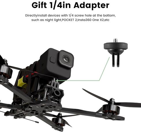 حامل كاميرا الحركة مناسب لطائرات DJI FPV بدون طيار، مع فتحات لولبية 1/4 بوصة، متوافق مع Gopro Hero 12 11 10 9. in Kuwait