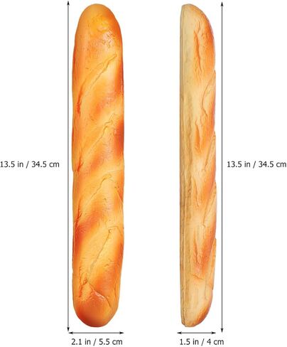Homoyoyo 2pcs Artificial French Long Bread Loaf 34. 50x5. 50x4. 00cm Lifelike Fake Dessert Cake Food Photography Prop Kitchen Decoration in Saudi Arabia