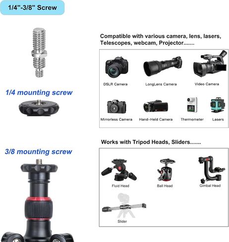 Travel Tripod, 70" Camera Tripod Monopod with Ball Head Lightweight Aluminum Portable for DSLR/SLR Cameras, Video Camcorders, Action Cameras, Phones, Telescopes...8.8lbs (TM70-LB36) in Saudi Arabia