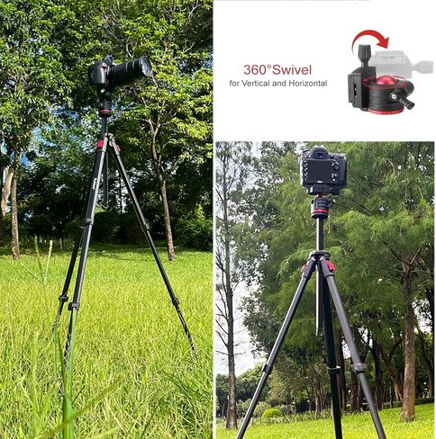 Camera Tripod, 70" Video Tripod with Fluid Head, Aluminum Heavy Duty Tripod with Carry Bag, Professional Camera Tripods & Monopods, Compatible with Canon, Sony, DSLR, Camcorder (TM70-FB1) in Saudi Arabia