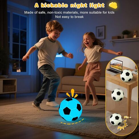Soccer Silicone Night Light, Adorable Rechargeable Silicone Novelty Bedside Touch Lamp, 9 Colors with Timing Function, Soft Bedside Pat Table Lamp, Cute Room Decor Gift for Kids(Soccer) in Saudi Arabia