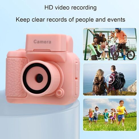 كاميرا Fockety Mini Keychain، كاميرا رقمية صغيرة بدقة 1080 بكسل FHD مع بطاقة SD وفلاش سعة 32 جيجابايت، شاشة 1.44 بوصة، مسجل فيديو محمول لتسجيل دراسة السفر (وردي) in Kuwait