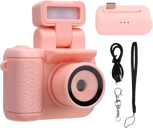 كاميرا Fockety Mini Keychain، كاميرا رقمية صغيرة بدقة 1080 بكسل FHD مع بطاقة SD وفلاش سعة 32 جيجابايت، شاشة 1.44 بوصة، مسجل فيديو محمول لتسجيل دراسة السفر (وردي) in Kuwait