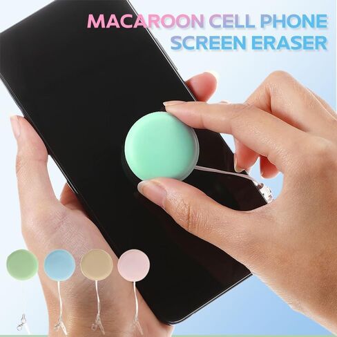 Upgrade Macaron Phone Screen Cleaner, Macaron Mobile Phone Screen Wipe, Portable Mobile Screen Cleaning Cloths Wiper Eye Glasses Cleaning Tools (4PC) in Saudi Arabia