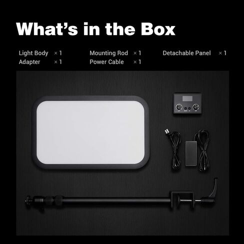 مصباح Godox ES45 E-Sports LED - فائق السطوع 2500 لومن (غير وهج) جهاز تحكم عن بعد للشحن التلقائي قابل للفصل، حامل سطح مكتب مدمج، 2800K-6500K قابل للتعتيم، CRI 96+ TLCI 97+، للبث المباشر، تصوير الفيديو in Saudi Arabia