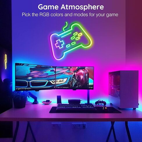 Llumtang TV Backlight for 75-90 inch TVs | Color-Sync Technology | Multi-Color LED RGBMC Lights | Wi-Fi | App Controlled | AI Sync Sensor | Immersive Viewing Experience | Ambient Light in Saudi Arabia