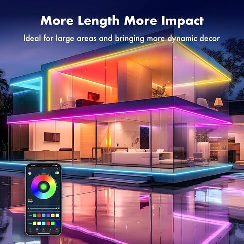 Llumtang TV Backlight for 75-90 inch TVs | Color-Sync Technology | Multi-Color LED RGBMC Lights | Wi-Fi | App Controlled | AI Sync Sensor | Immersive Viewing Experience | Ambient Light in Saudi Arabia