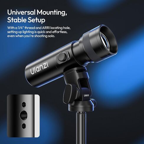 ULANZI LM01 Photography Flashlight RGB Video Light, 7500mAh Rechargeable Photography Flashlight with 20 Filters, 3H Max Runtime, 1200 Lux Output for Wedding, TikTok Videos, Cosplay, Content Creation in Saudi Arabia