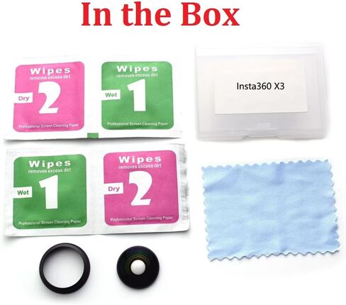 [1 Pcs] Camera Lens Glass Replacement for Insta360 X3, 360° Lens Repair Part with Mounting Ring, Compatible with Insta 360 X3 Action Camera Accessories in Saudi Arabia