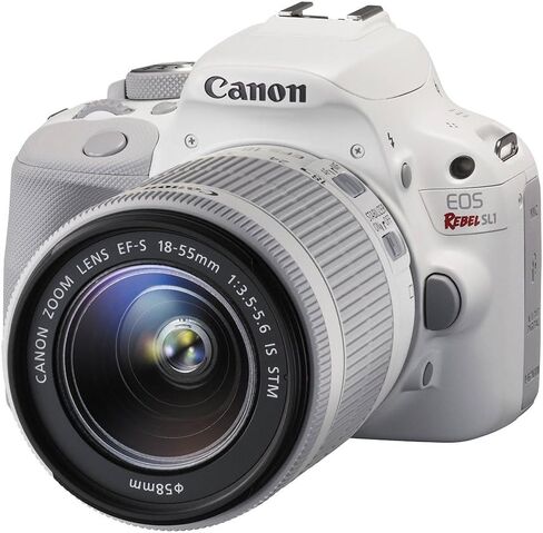 Canon EOS Rebel SL1 Digital SLR with EF-S 18-55mm is STM Lens (White) (Renewed) in Saudi Arabia