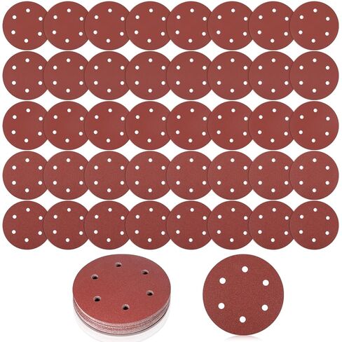 50 PCS 9-Inch 6-Hole Drywall Sanding Discs Set, 10 Each of 60 80 120 150 240 Grits Hook-and-Loop Sanding Discs for 9" Drywall Sander, Wood Furniture Finishing in Kuwait