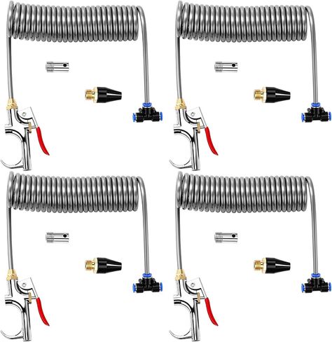 4 Set Heavy Duty Truck Air Seat Blow Gun Air Duster Blow Gun with 2 Interchangeable Nozzle Tips 1/4 Inch NPT X 11.5 Feet Nylon Hose Dust Cleaner for Truck Cab (Classic) in Saudi Arabia