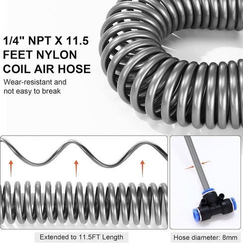 4 Set Heavy Duty Truck Air Seat Blow Gun Air Duster Blow Gun with 2 Interchangeable Nozzle Tips 1/4 Inch NPT X 11.5 Feet Nylon Hose Dust Cleaner for Truck Cab (Classic) in Saudi Arabia