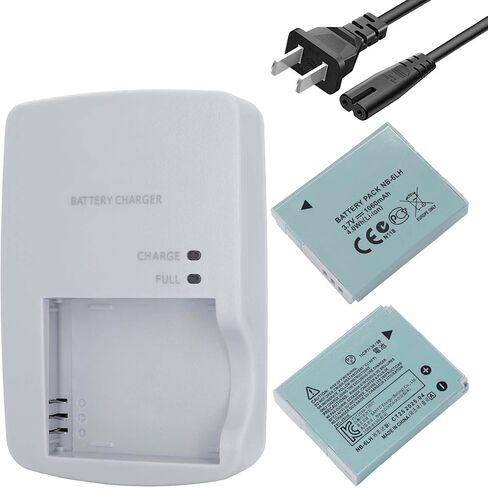 2 Pack NB-6L NB-6LH Battery and CB-2LY Charger Kit for Canon PowerShot D10, D20, S90, S95, S200, SD770IS & SX170IS, SX240HS, SX500IS, SX700HS Cameras in Saudi Arabia