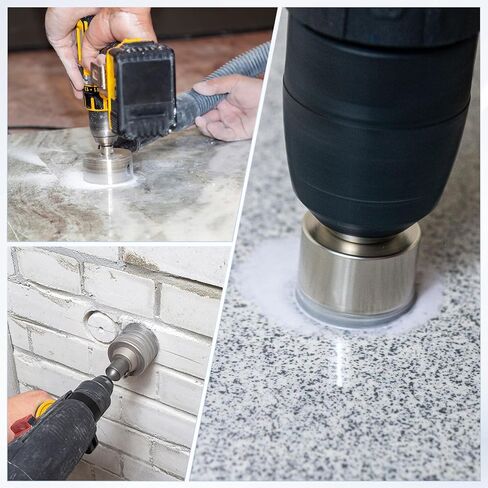 1 قطعة منشار ثقب الماس، لقمة مثقاب زجاجية 1.65 بوصة / 42 مم لقطع السيراميك/الرخام/حجر الجرانيت/الزجاجات/البلاط [لون فضي] in Kuwait