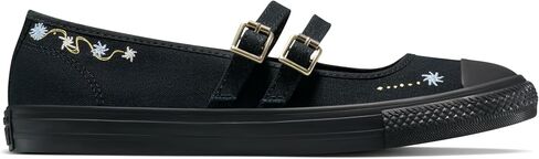 حذاء رياضي نسائي من Converse Chuck Taylor All Star Dainty Mary Jane مطرز بالزهور ومنخفض من الأعلى in Saudi Arabia