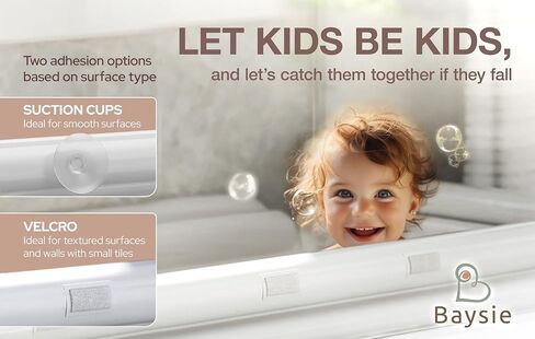 Baysie Bathtub Safety Bumper for Baby, Toddler and Kid (Hook and Loop) in Saudi Arabia