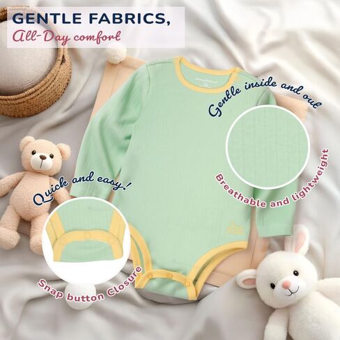 Tommy Bahama Baby 5-Piece Onesie Set - 100% Cotton Long Sleeve Bodysuit 5-Pack for Infant Boys and Girls in Saudi Arabia