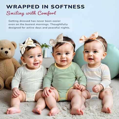 Tommy Bahama Baby 5-Piece Onesie Set - 100% Cotton Long Sleeve Bodysuit 5-Pack for Infant Boys and Girls in Saudi Arabia