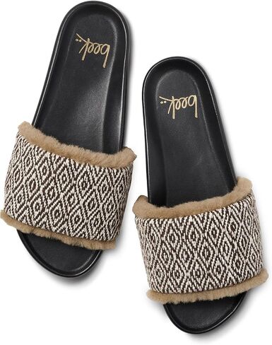 beek Gallito Shearling Slide Sandal for Women, Slip-On Design, Features True Shearling & Leather-Wrapped Memory Foam Footbed in Kuwait