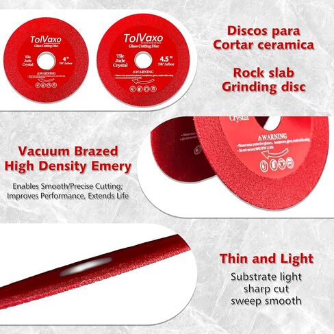 Glass Cutting Disc for 4-1/2" Angle Grinder, 6 Pcs Glass Ceramic Diamond Cutting Blade Disc 7/8" (Model 115/125) for Grinding Jade, Crystal, Wine Bottles, Tile in Saudi Arabia
