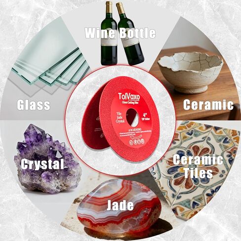 Glass Cutting Disc for 4-1/2" Angle Grinder, 6 Pcs Glass Ceramic Diamond Cutting Blade Disc 7/8" (Model 115/125) for Grinding Jade, Crystal, Wine Bottles, Tile in Saudi Arabia