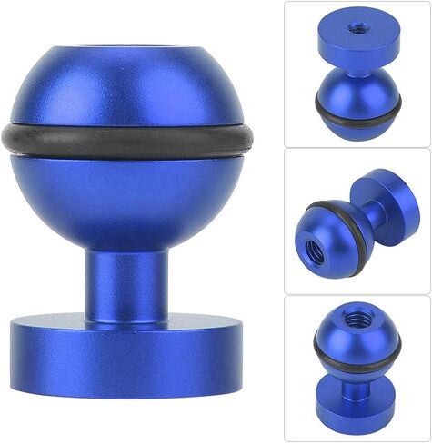 Ball Head Base Mount, Diving Light Bracket Action Camera Ball Head Base Hot Shoe Mount Hot Shoe Metal 1/4 Screw Hole (Blue) in Saudi Arabia