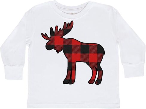 تي شيرت Inktastic Moose Silhouette منقوش بأكمام طويلة للأطفال الصغار in Kuwait