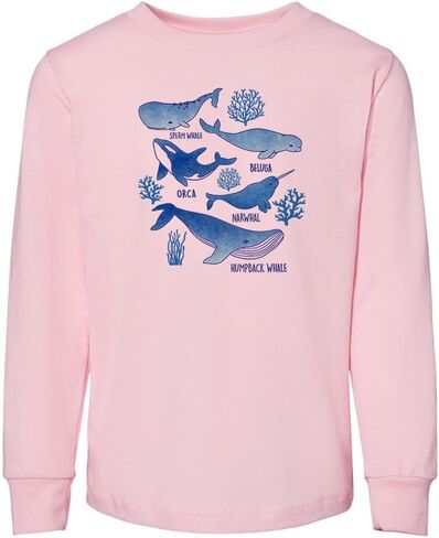 Types of Whales Toddler Kids Long Sleeve T-Shirt in Saudi Arabia