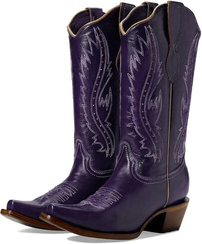 Women's Vintage Embroidered Rivet Block Heel Cowgirl Mid Calf Western Boots Fashion Studded Square Toe Pull On Chunky Heel Cowboy Knee High Boots for Women in Saudi Arabia