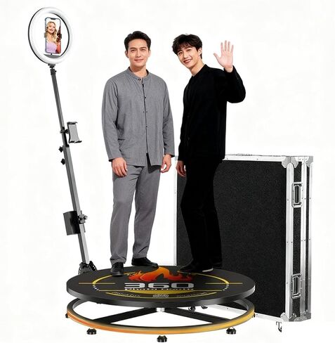 360 Photo Booth Including Flight Case, Ring Light and Dual Control Options for Small Groups in Saudi Arabia