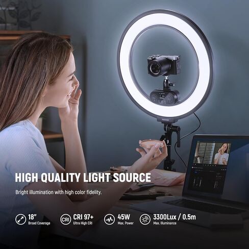 NEEWER 24x24 inch/60x60 cm Photo Studio Shooting Tent + 18 Inch Edge Lit Ring Light with Tripod Stand Phone Holder, Cube Diffusion Soft Box Kit with 4 Colors Backdrops for Photography in Saudi Arabia