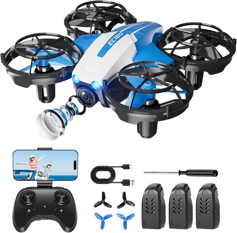 Drones with Camera for Kids and Beginners, Mini FPV Drone 1080P, 3D Flips, Waypoint Fly, APP Control, Optical Flow, Lights, RTF Remote Control Flying Toy Gifts for Boys Girls in Saudi Arabia