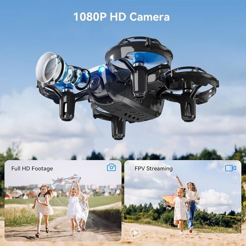Drones with Camera for Kids and Beginners, Mini FPV Drone 1080P, 3D Flips, Waypoint Fly, APP Control, Optical Flow, Lights, RTF Remote Control Flying Toy Gifts for Boys Girls in Saudi Arabia