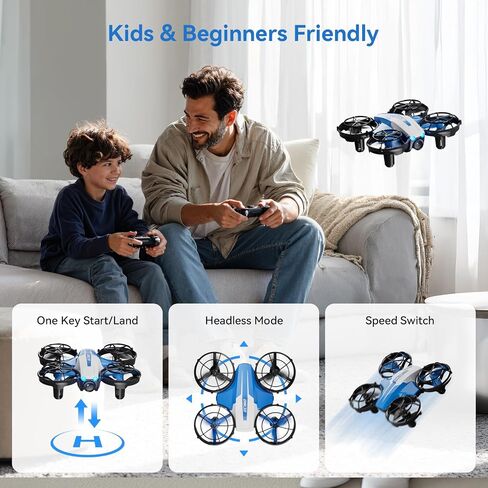 Drones with Camera for Kids and Beginners, Mini FPV Drone 1080P, 3D Flips, Waypoint Fly, APP Control, Optical Flow, Lights, RTF Remote Control Flying Toy Gifts for Boys Girls in Saudi Arabia