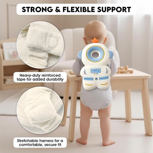 Baby Head Protector Backpack with a Pair of Non Slip Socks and Knee Pads, Baby Pillow Backpack for Falling, Crawling, Adjustable Toddler Head Protector for Infants 6–18 Months in Saudi Arabia