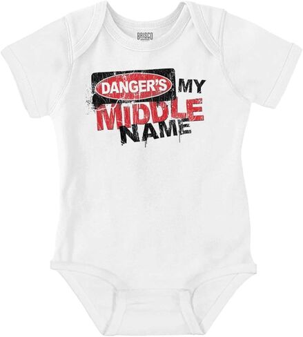 بريسكو براندز Funny Danger is My Middle Name Baby Bodysuit Jumper Boys in Kuwait