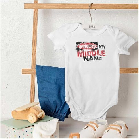 بريسكو براندز Funny Danger is My Middle Name Baby Bodysuit Jumper Boys in Kuwait
