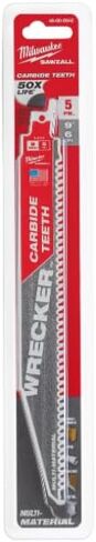Milwaukee Electric - 9IN 6 TPI Wrecker SAWZALL Blade 5 PK in Saudi Arabia